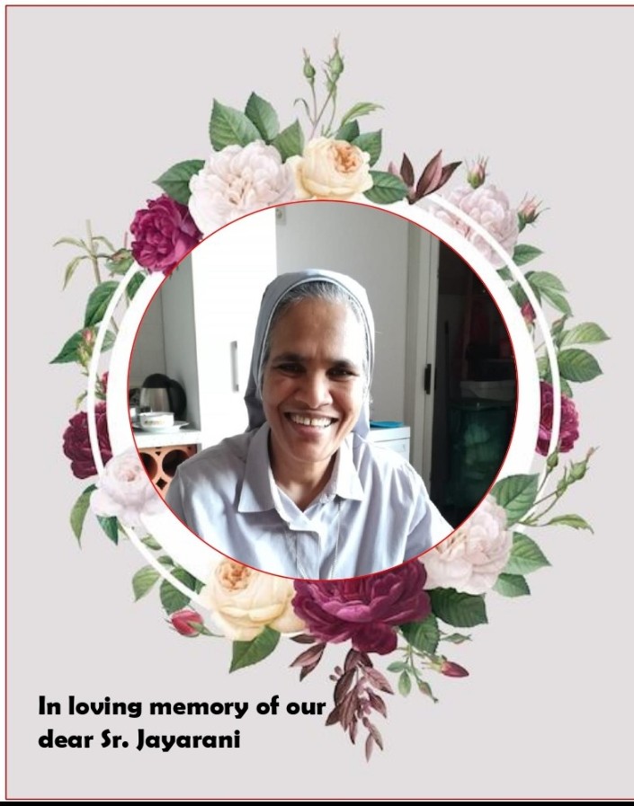 Sr. Rani's funeral will be live on You Tube on April 6 at 1 p.m. (India)
