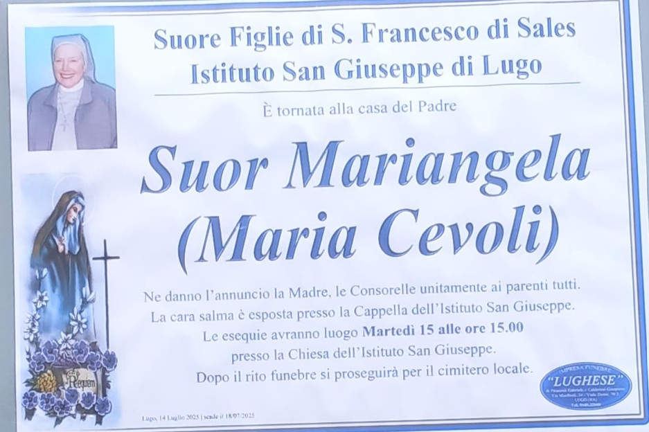 Sr Mariangela ha compiuto il suo ultimo pellegrinaggio